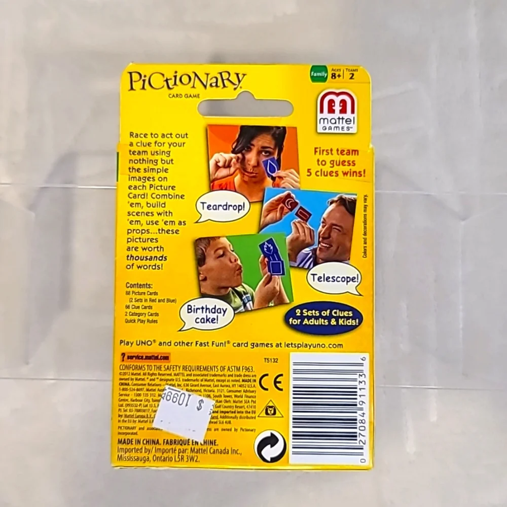 Mattel Games Pictionary Multiplayer Card Game Family/Adults/Kids/Teams - NIB/NWT